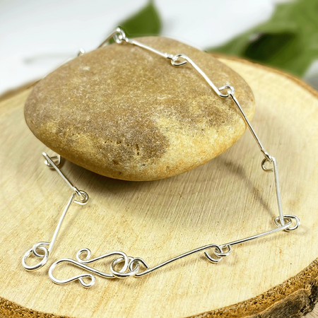 Argentium Silver Bracelet Long Link Chain Handcrafted