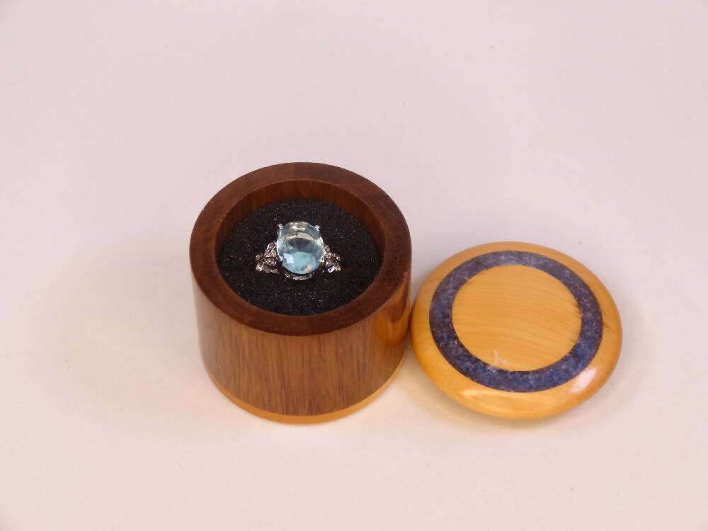Turned Wood Ring presentation box .