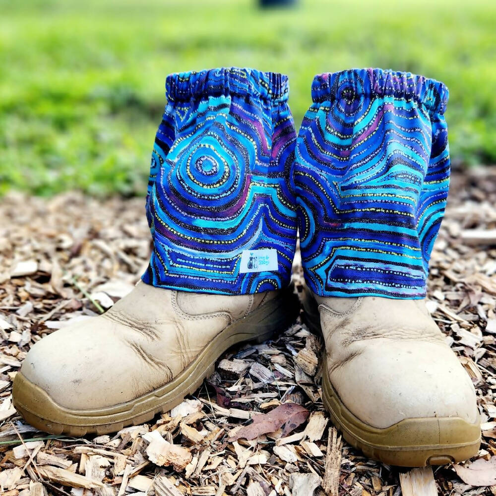 Sock/Boot Protectors - Blue Aboriginal Print