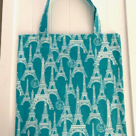 Teal Paris shopping bag