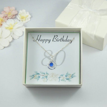 80th Gift Necklace,80th Gift on Card