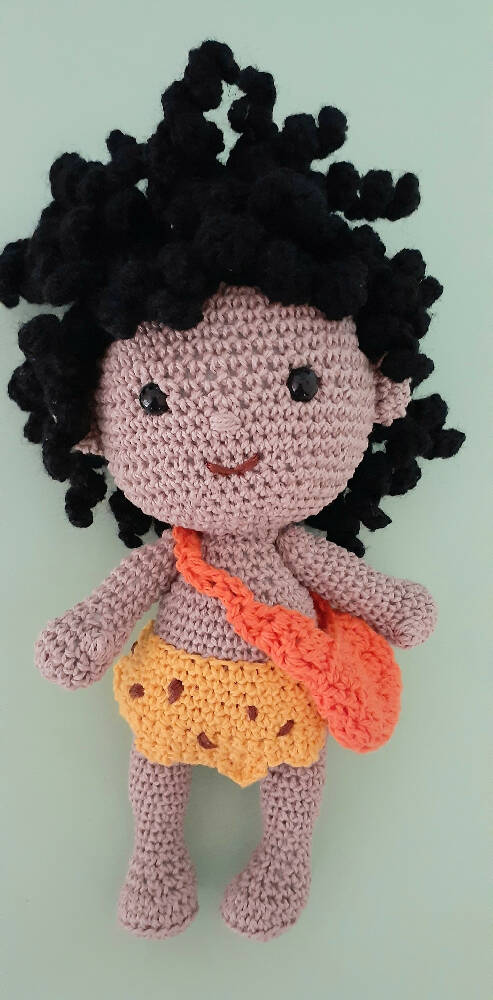 Dave the caveboy, crocheted doll