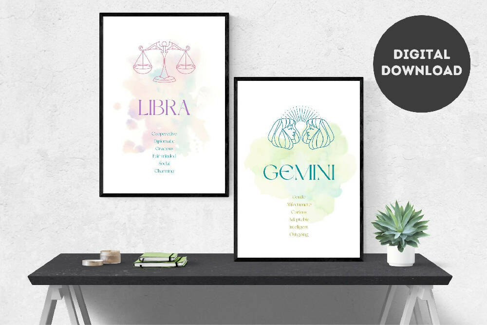 Zodiac Wall Art DIGITAL DOWNLOAD