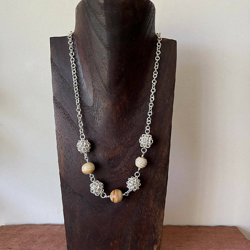 Dahlia | Handmade chain with natural gemstone necklace