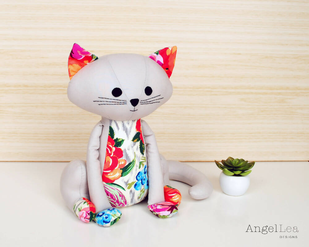 Cat Softie Pattern PDF Sewing Pattern Cat Stuffed Animal