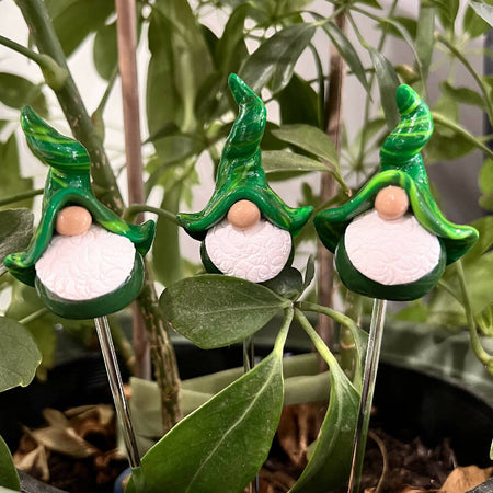 Gnome House Plant Companion Trio (on sticks) - Luck of the Irish