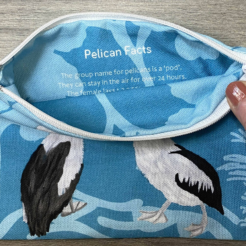 Pelican Facts Zipper Purse - An Australian educational gift idea #16