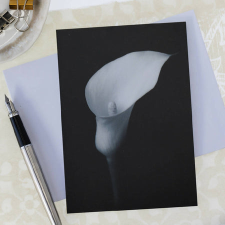 Black and White Floral Art Greeting Card - Love Like Dew on Lilies