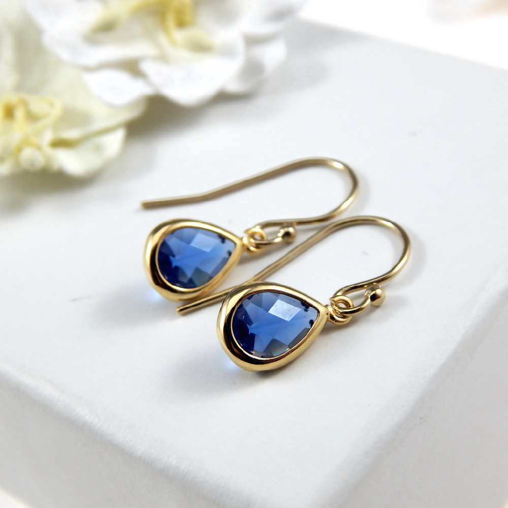 Birthstone Earrings, Teardrop Birthstone Earrings,Choose Your Birth Month, Gold Filled Ear Wires