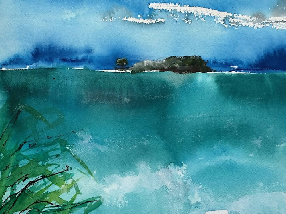 Cook Island - Fingal Head abstract watercolour