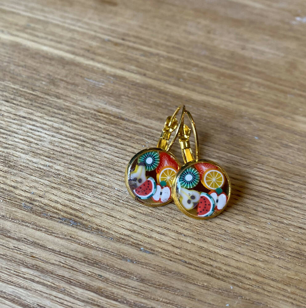 Japanese washi paper Resin earrings