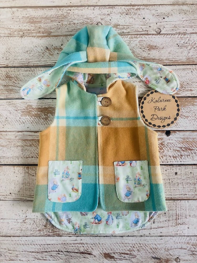 Size 4 Kids Vintage Woollen Blanket orders Vest