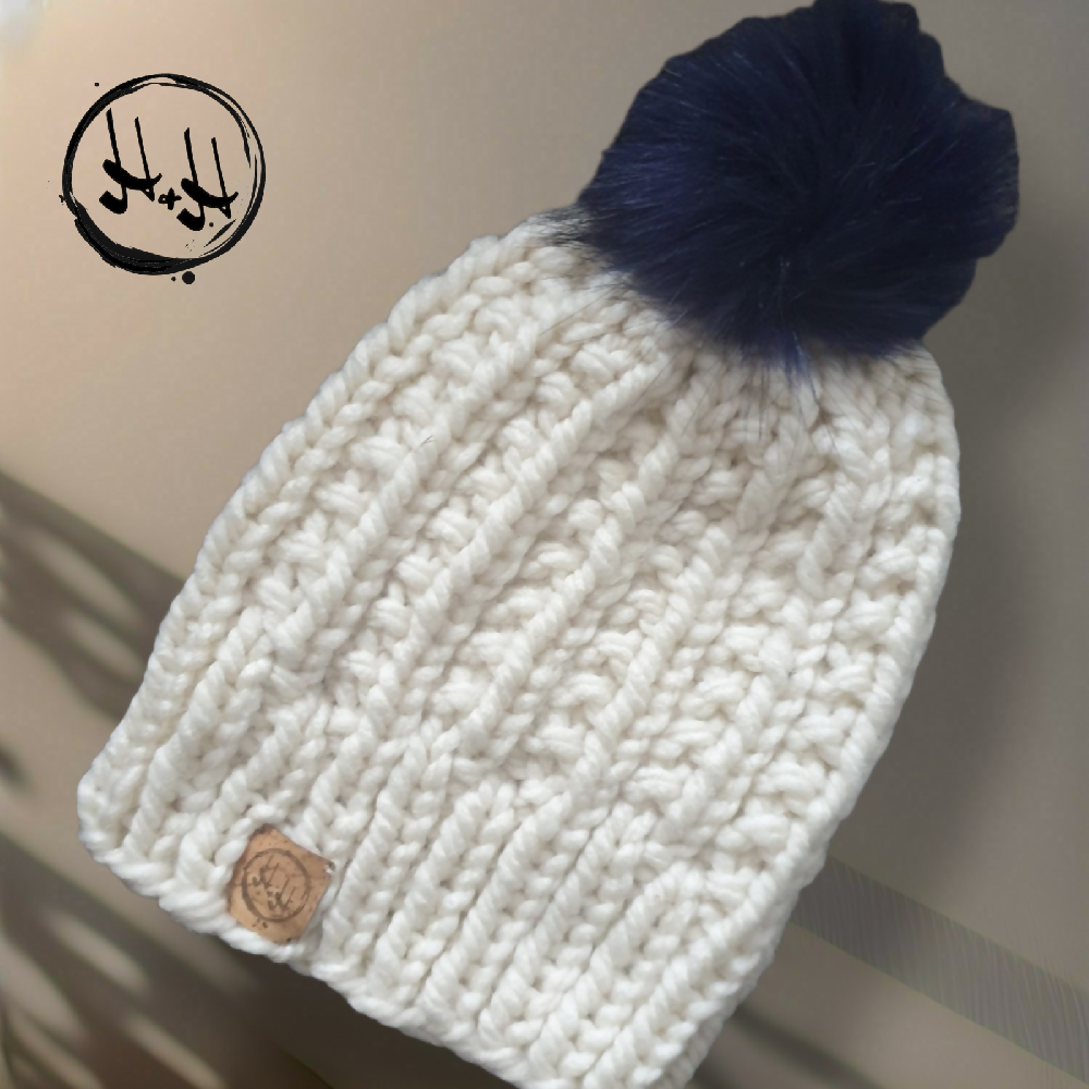 EASY CHUNKY KNIT Pattern, Chunky Beginner Knitting, Unisex Adult Beanie, Quick Knit, Instant PDF Download