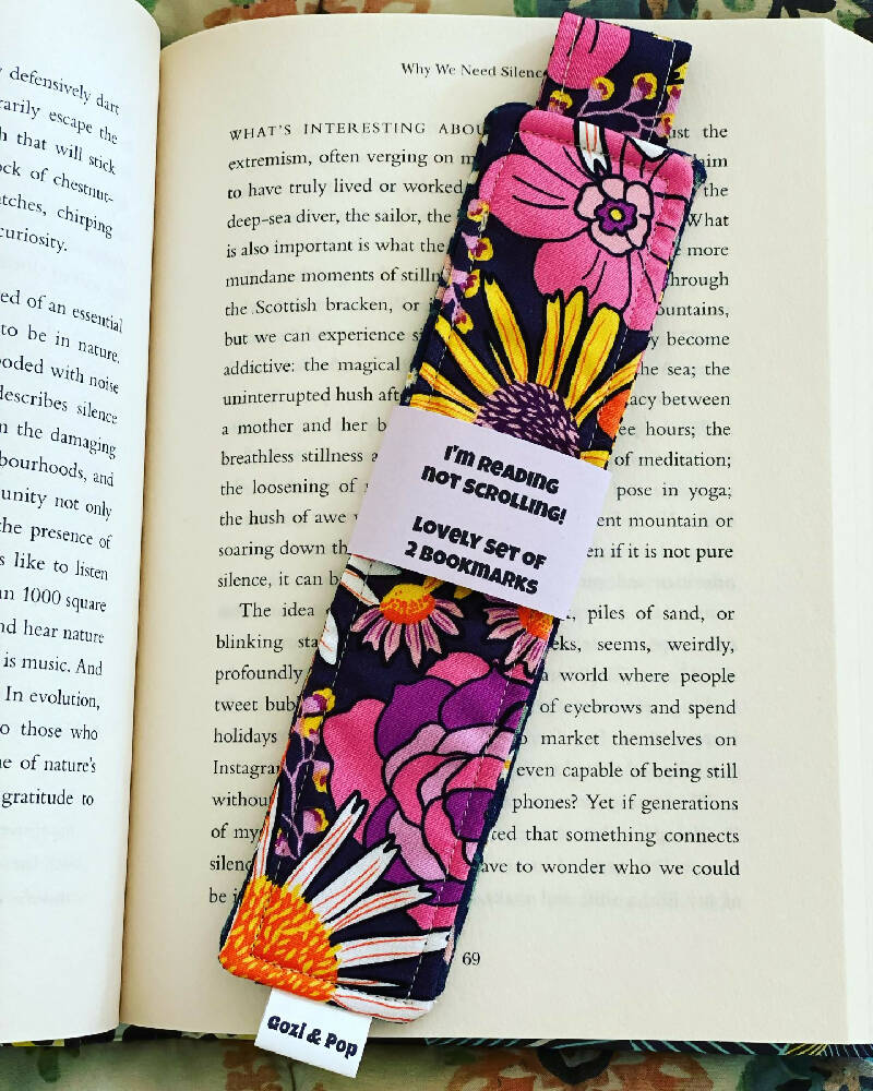 Floral Bookmarks - Midnight Pink