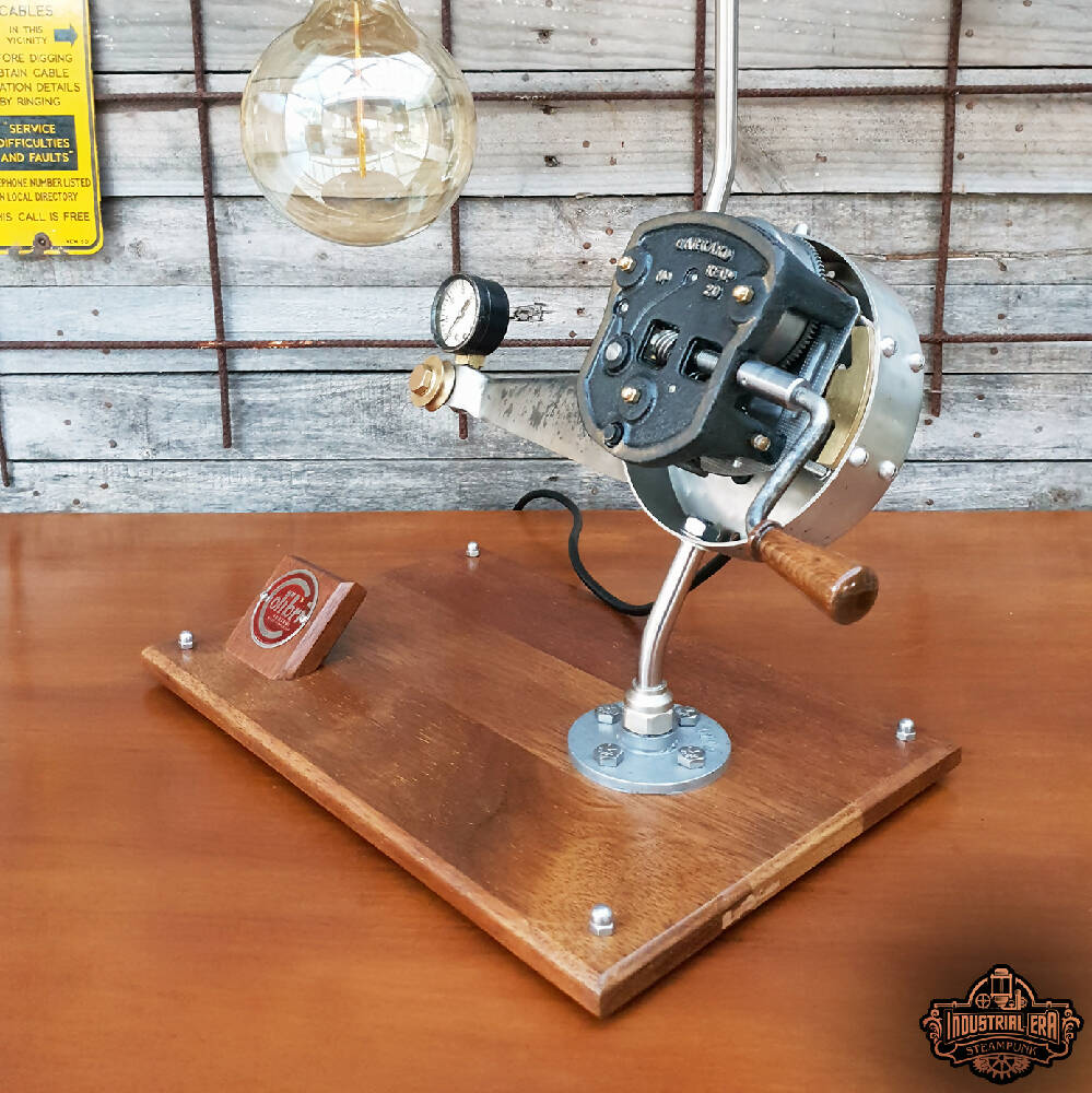 1950's Colibri Cable Winder & Garrard No.20 Gramophone Motor Lamp | Unique Desk Lamp