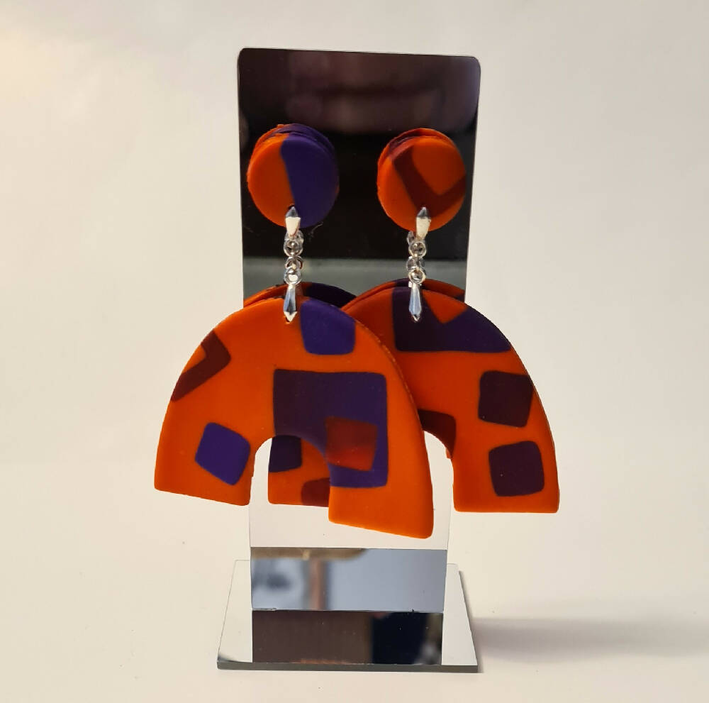 Orange Arch stud earrings