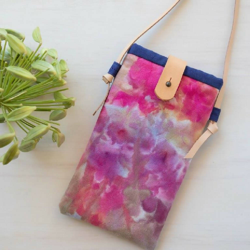 Ice Dyed Phone Carrier/Glasses case, Lilac