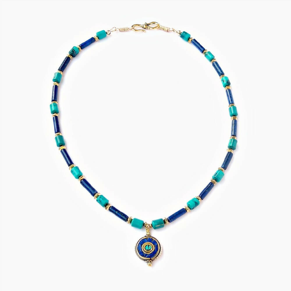 Nepal Lapis Turquoise Egyptian necklace DSCN9473 12-11-17 1024