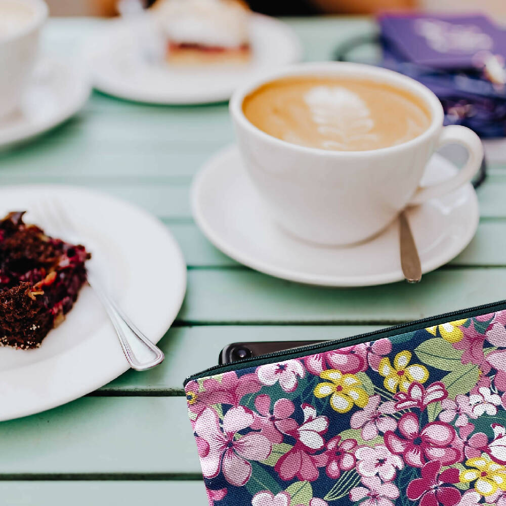 Zipper Purse - Bright Tropical Flowers Print with Secret Message inside #3