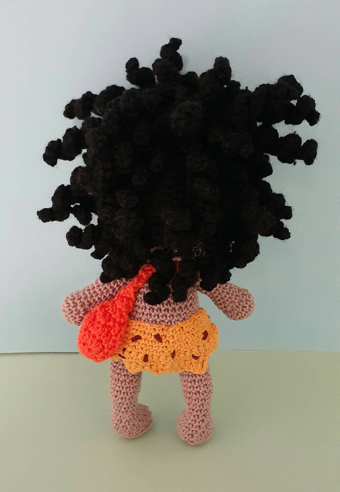 Dave the caveboy, crocheted doll