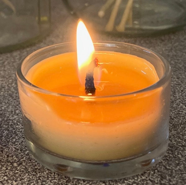 Beeswax Tea Light Candles with Glass Cup - Bag of 25