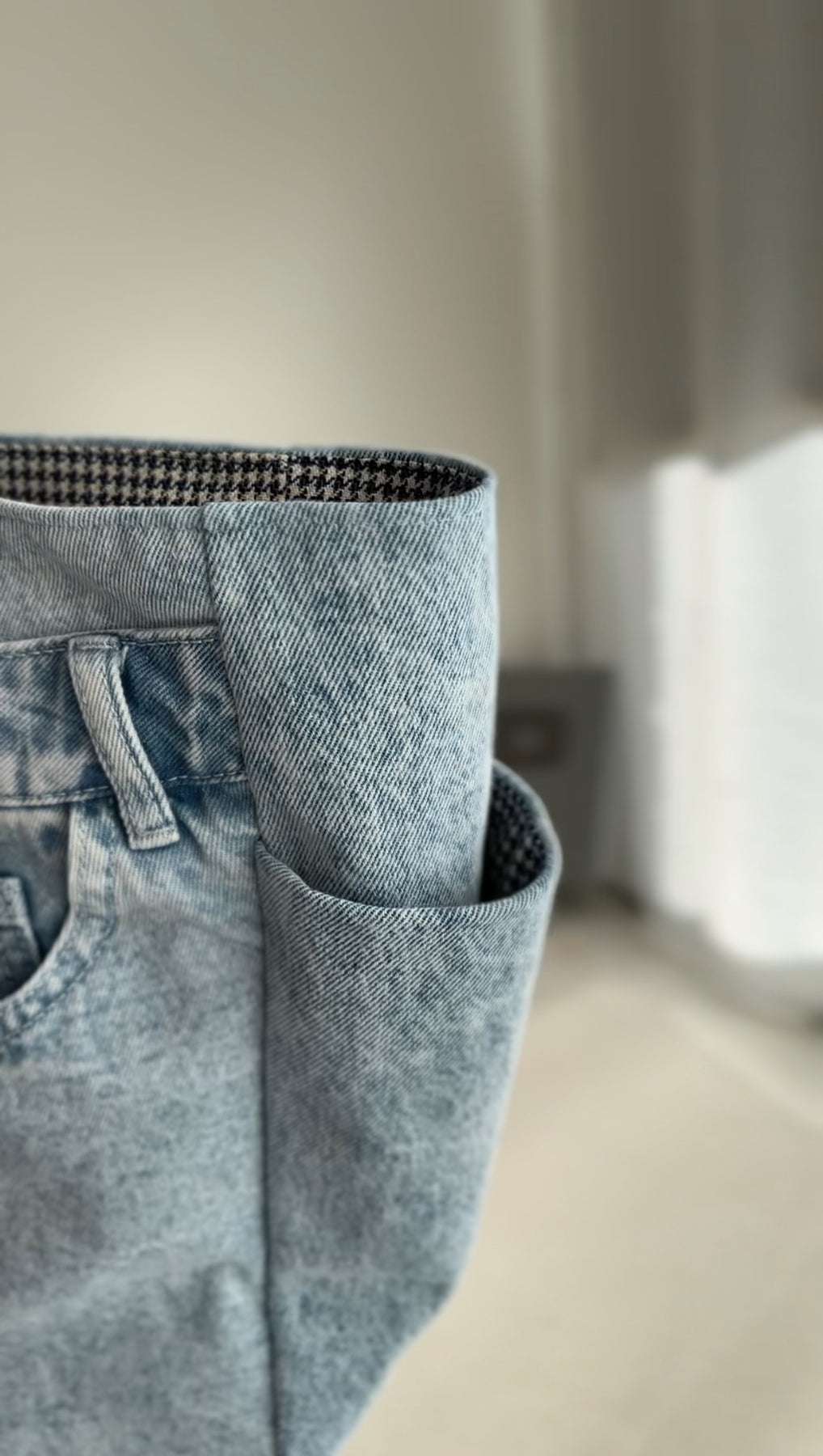 Light Blue Upcycled Denim Tote Bag