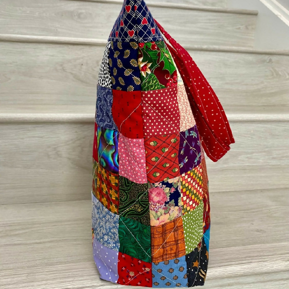 Large Zippered Charm Squares Patchwork Tote