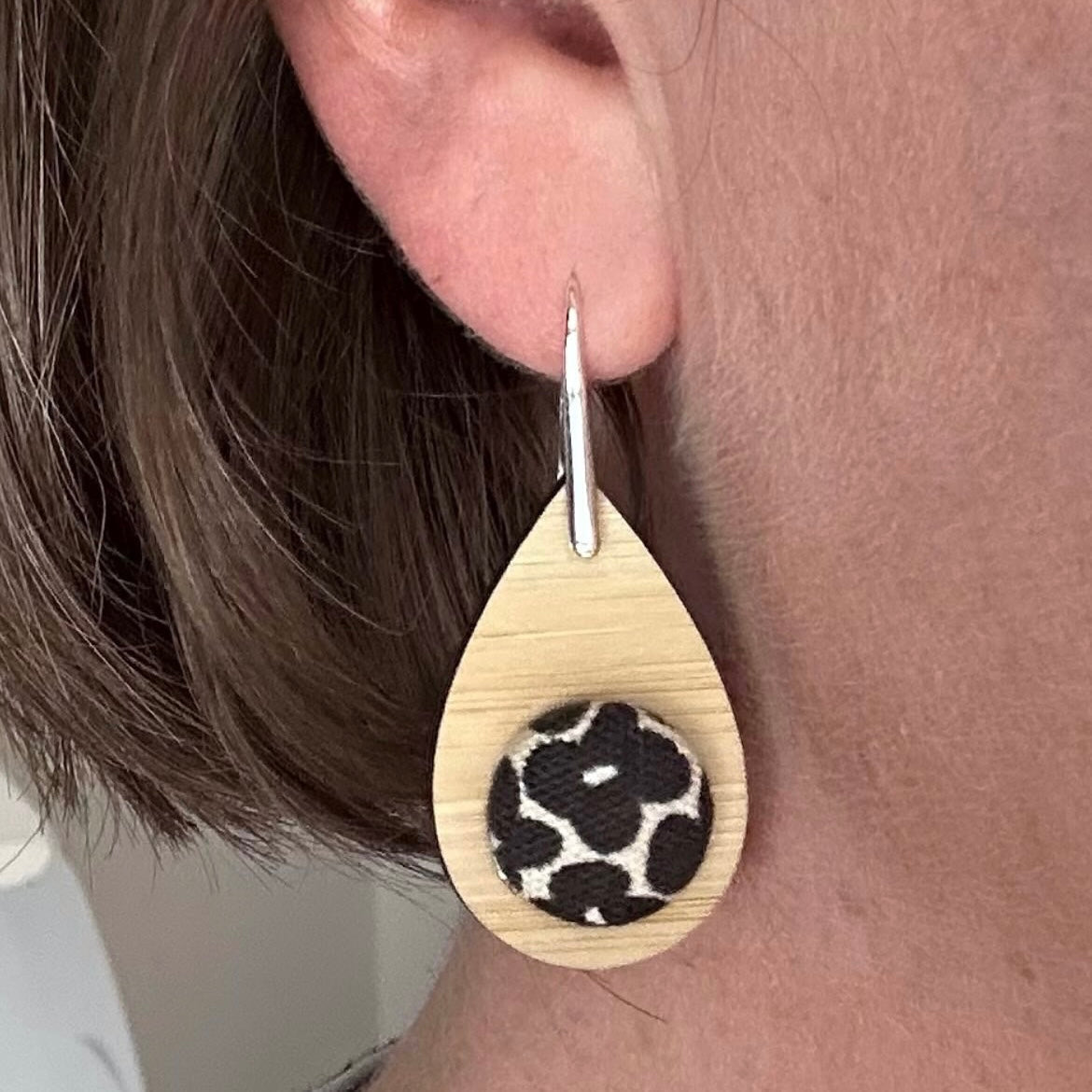 Kimono XL Tear Drop Earrings - Mint and Coral