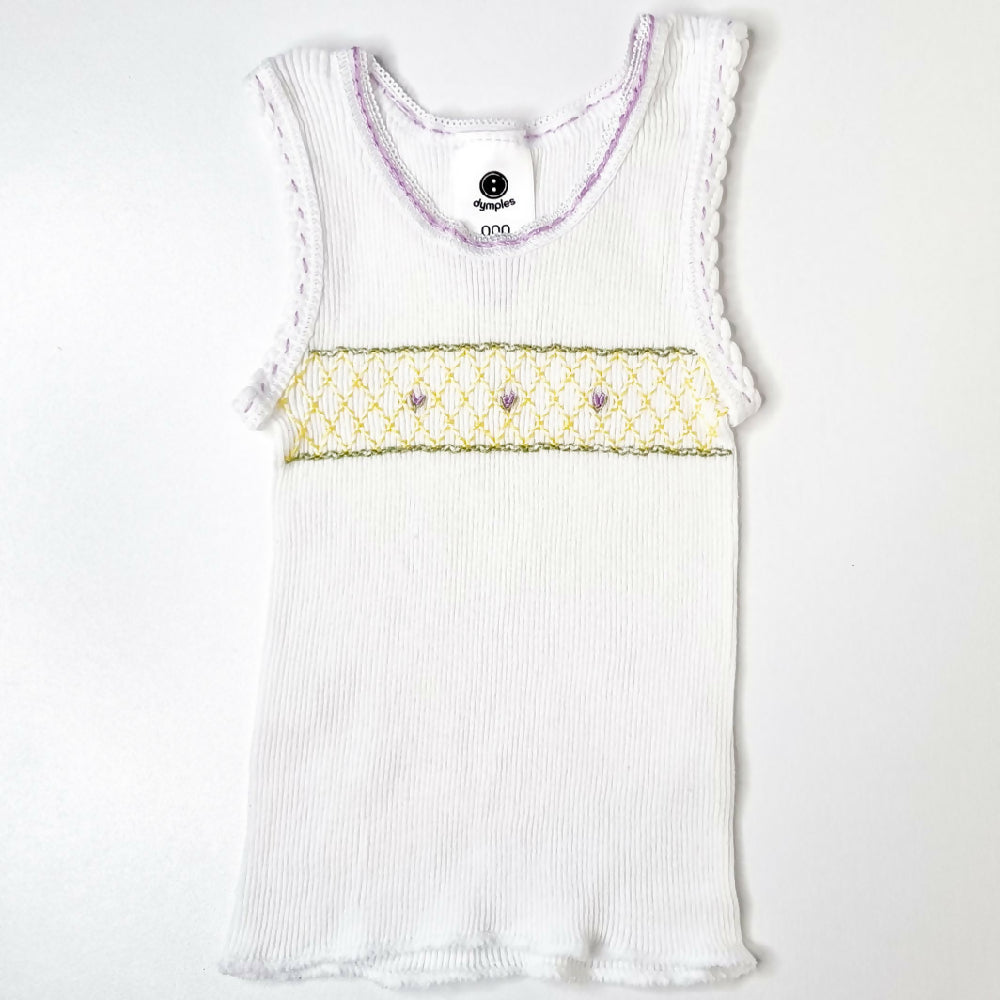 Baby-girl-singlet-smocked-yellow