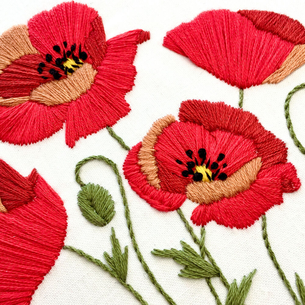 Poppies Modern Embroidery Kit