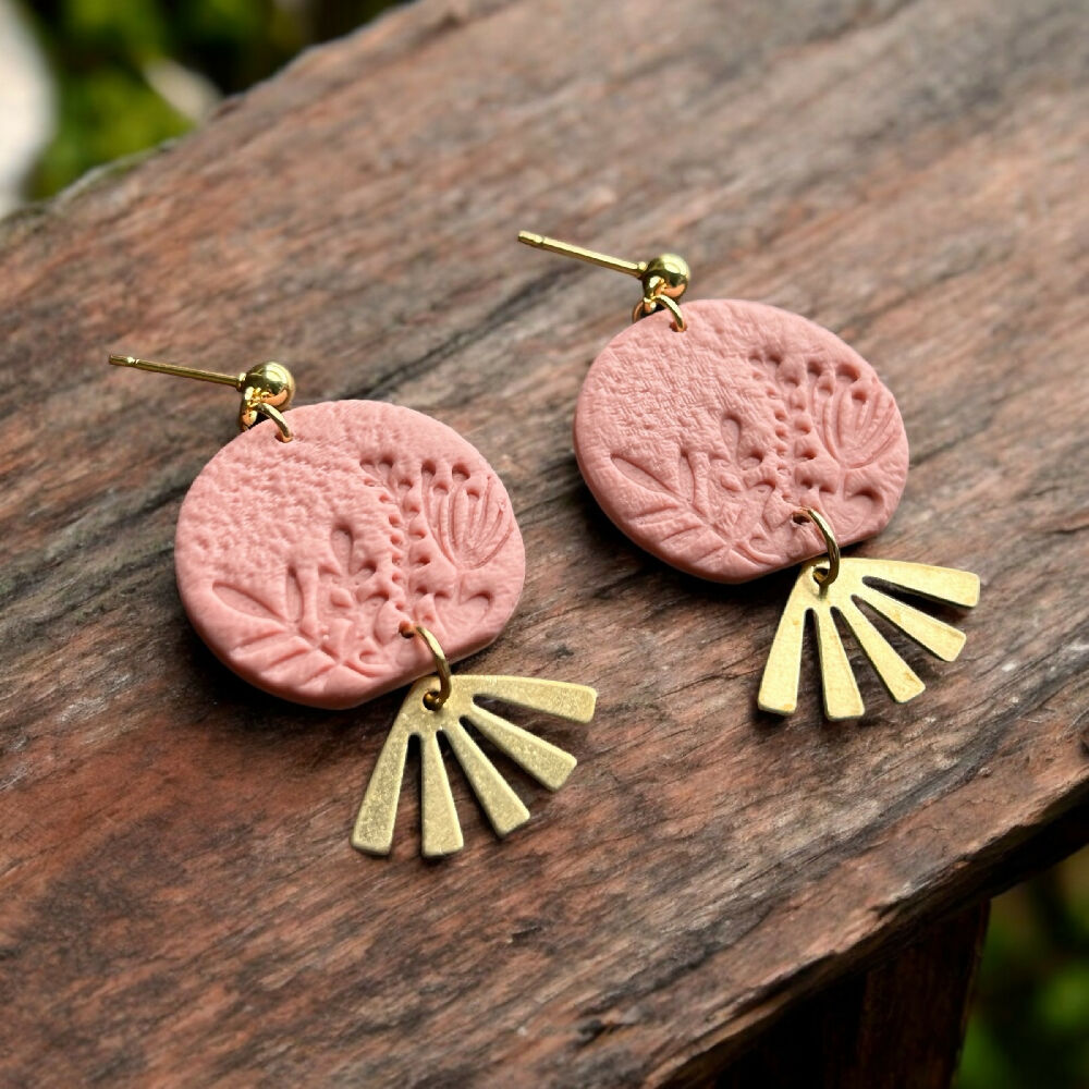 Australian Native Minimalist Earrings - Pink