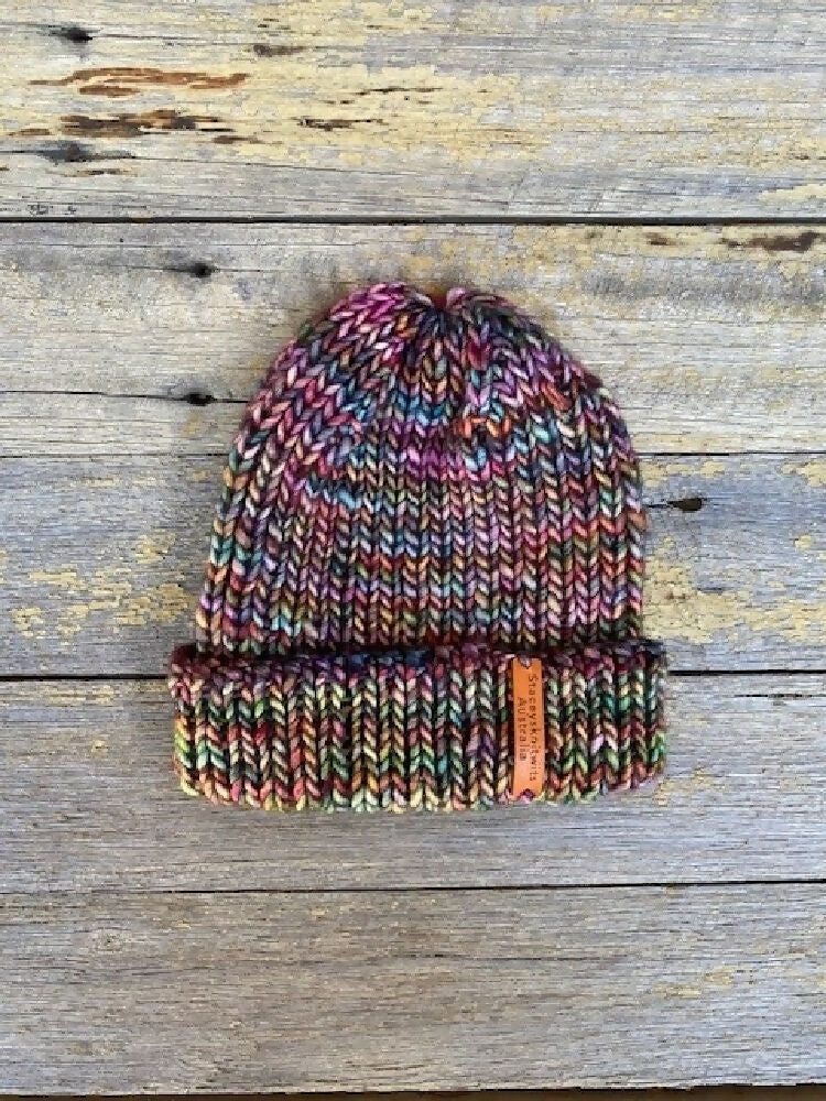 Hand Knitted Fishermans Cap Beanie Skull Cap Malabrigo Peruvian Yarn Staceysknitwits Mecha 1