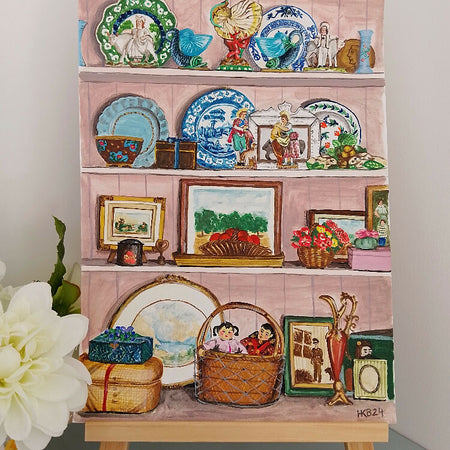 Curio Shelves Original Painting