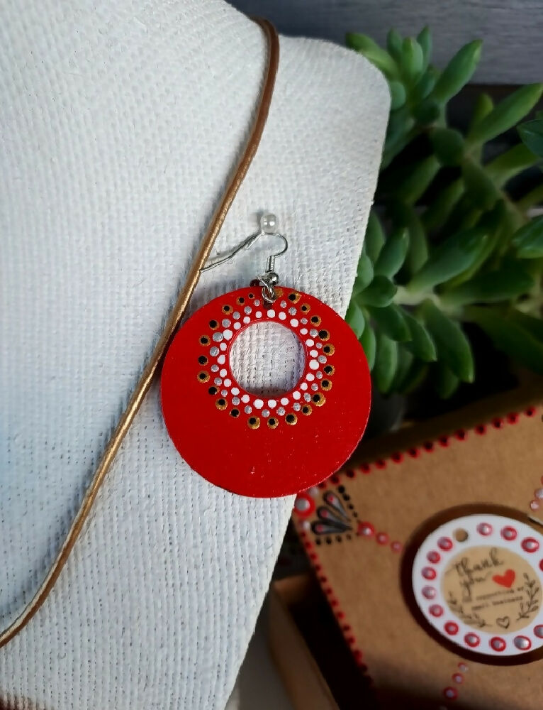 Stunning new Dot Art design Pendant and Earing set called "Flamenco"