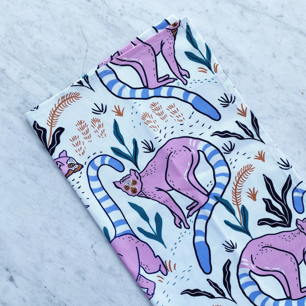 Lemurs oven mitt & tea towel gift set.