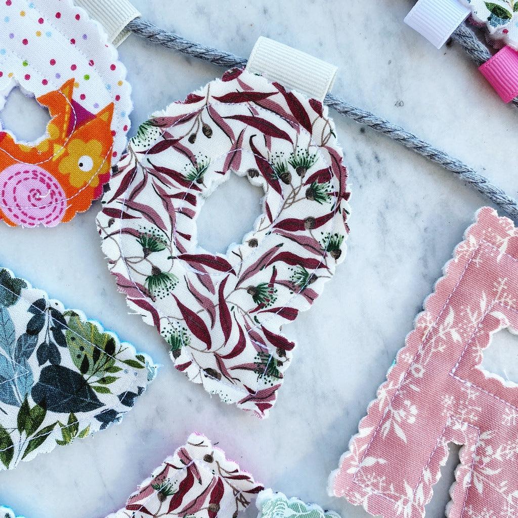 Alphabet bunting. A to Z fabric letters banner for nursery. Educational garland for toddler's room or playroom.