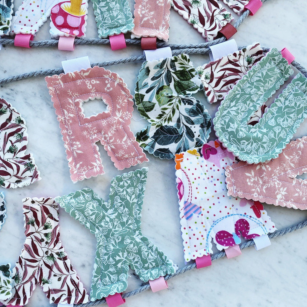 Alphabet bunting. A to Z fabric letters banner for nursery. Educational garland for toddler's room or playroom.