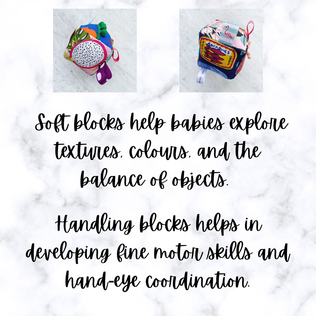 Sensory baby cube. Soft fabric toddler block. Baby shower and newborn gift.