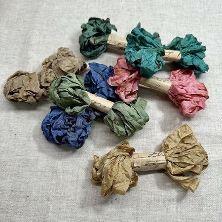 5m Aged Hand Dyed Crinkled Seam Binding Ribbon - Choose your Colour