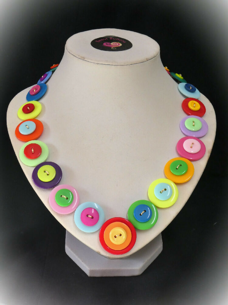 Button necklace - True Colours