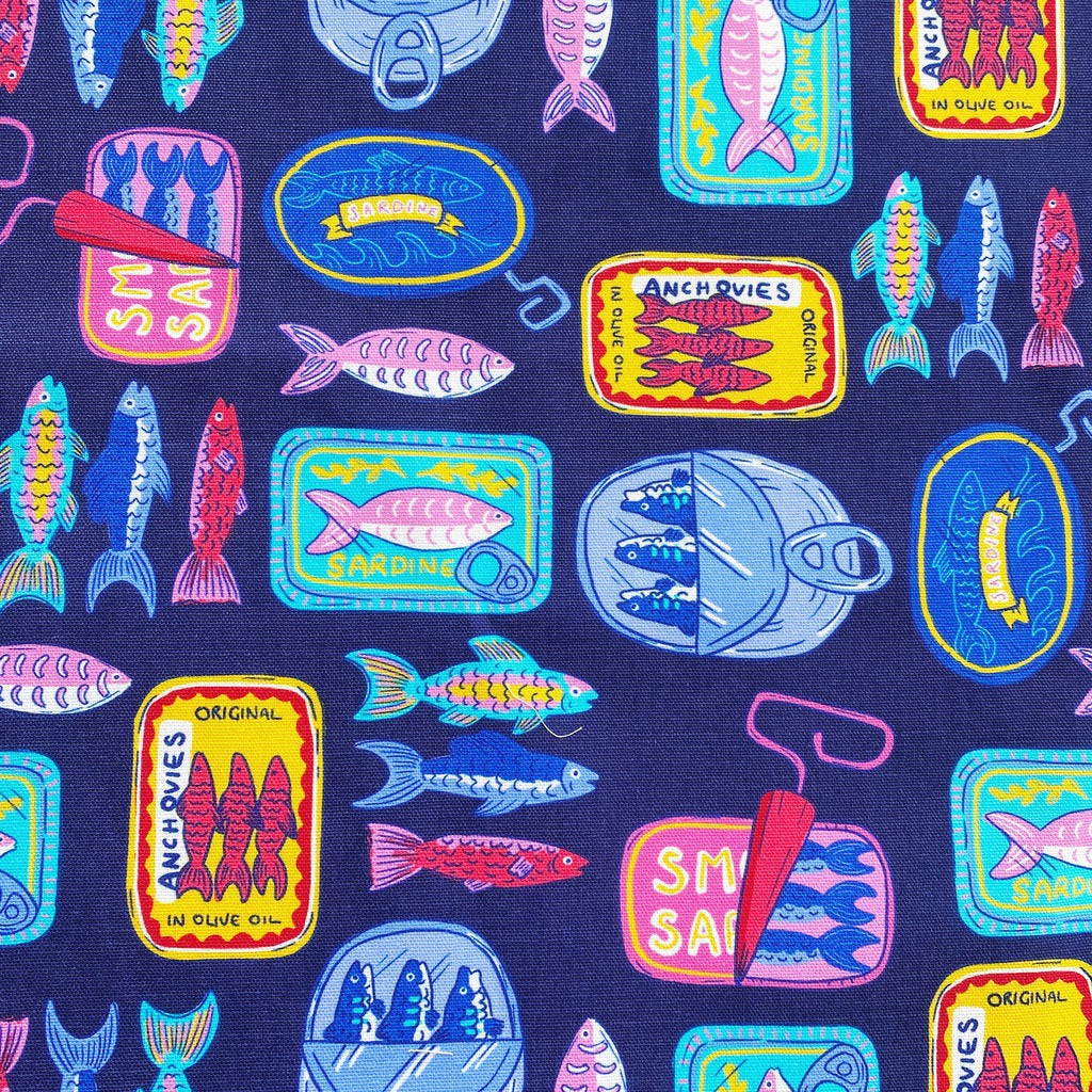 Sardines Japanese style cross back kitchen apron. Crafting, gardening, no ties apron.