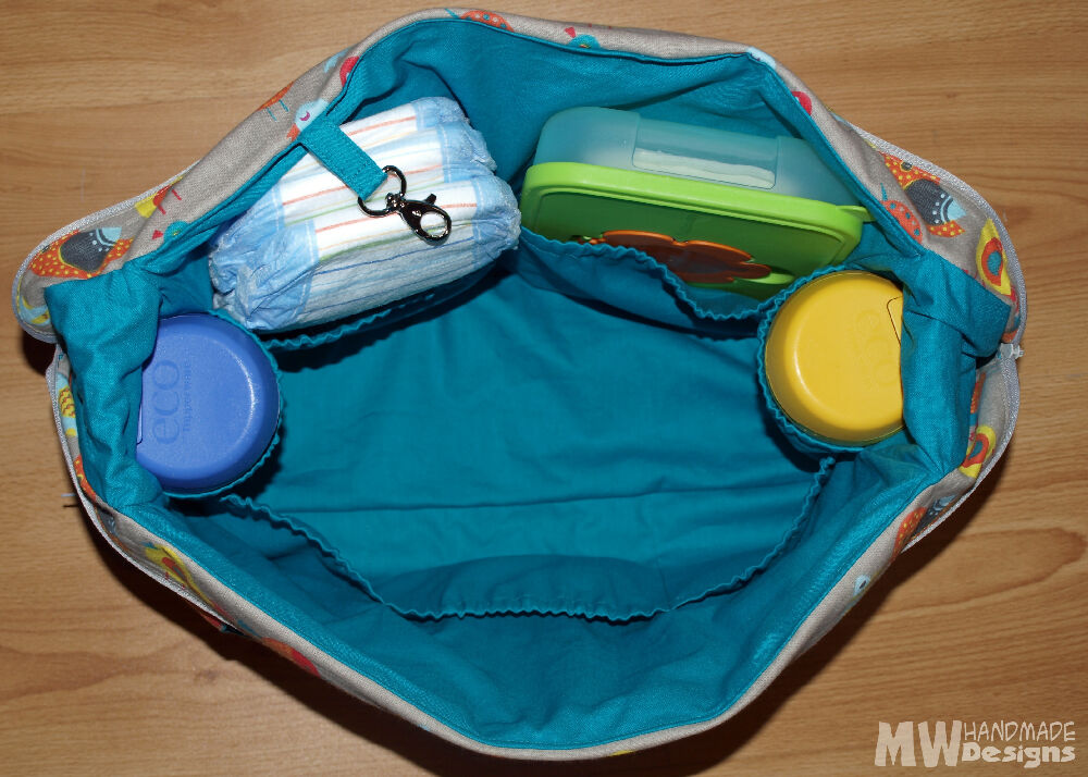 OOAK Teal Little Birdies Designer Nappy Bag