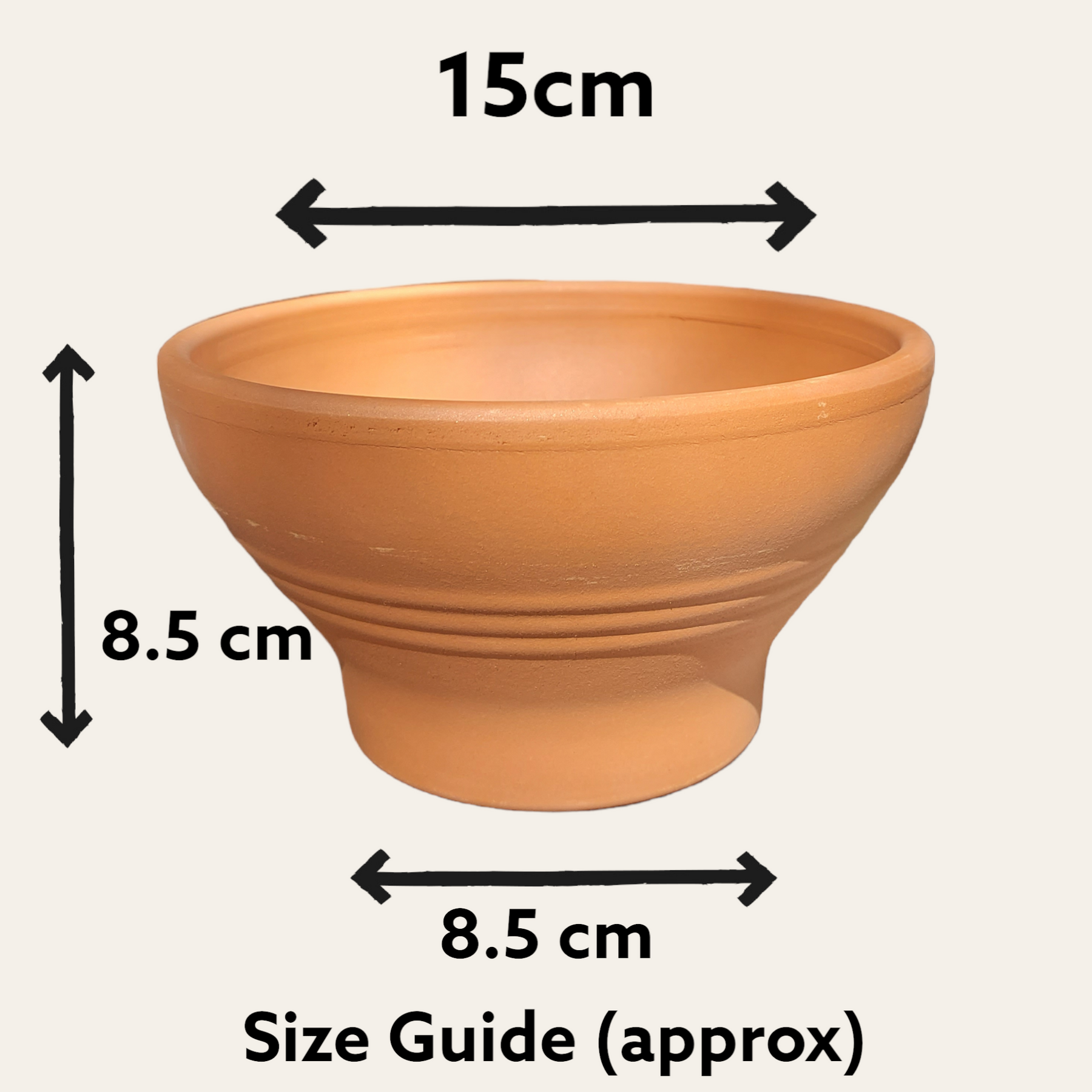 Hand Painted Terracotta Pot 15cm Magenta Gold