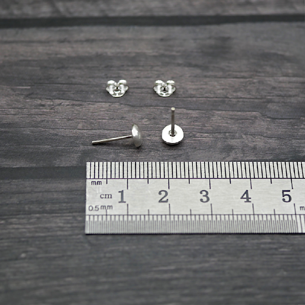 pebble studs sterling silver ruler cms sml
