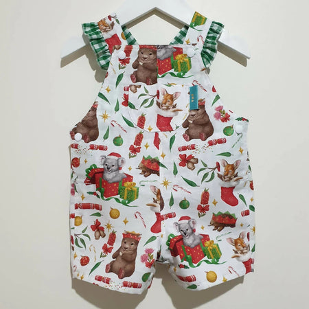 Australian Christmas Native Animals - Infant Dungarees (Size 00)