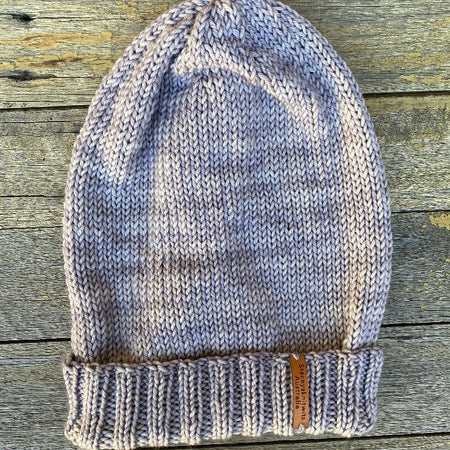 Hand Knitted Grey Merino Slouchy Beanie