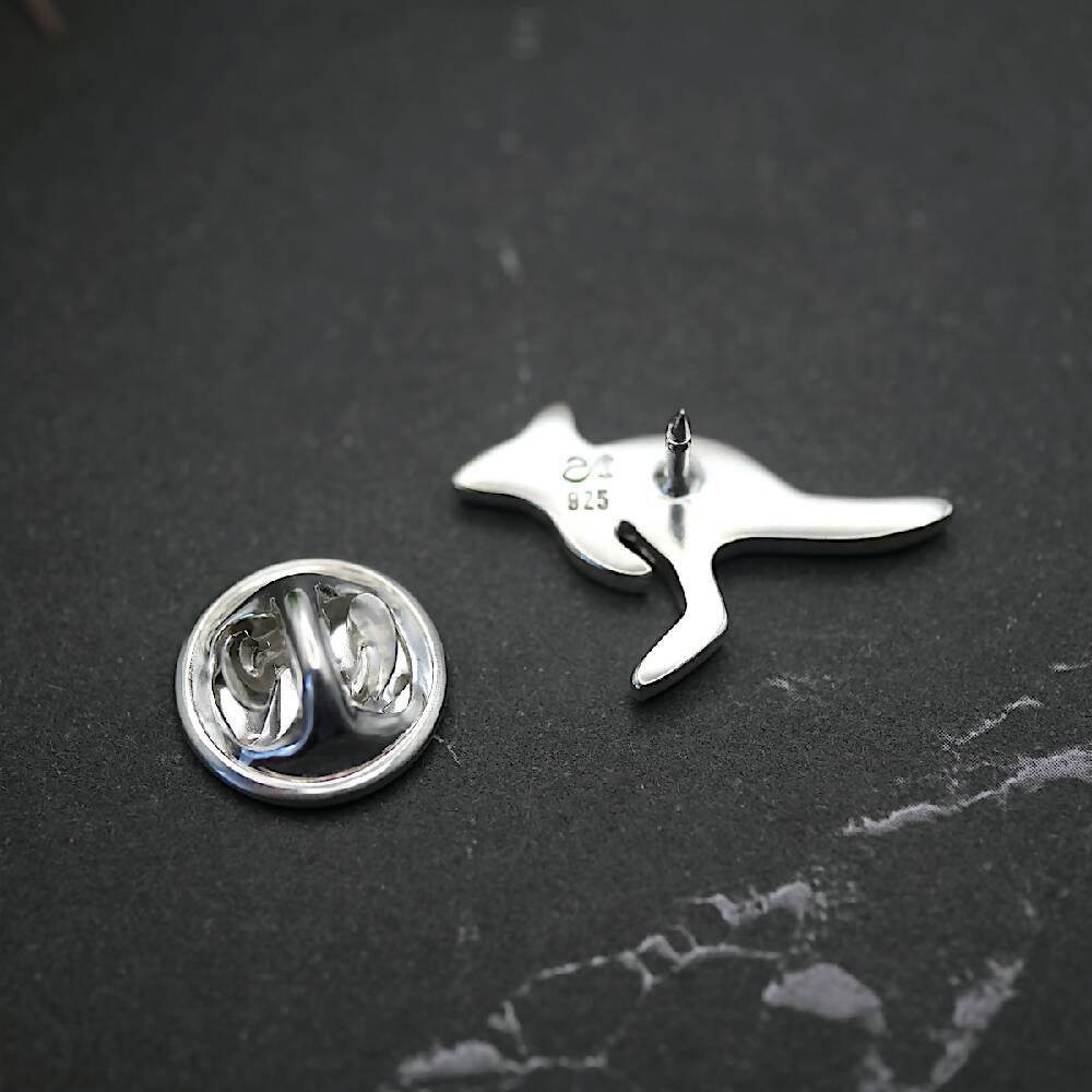 Joey Pin- Handmade Sterling Silver Kangaroo Brooch