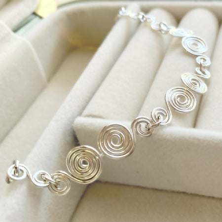 Silver spirals bracelet | Sterling silver | Celtic-inspired jewellery