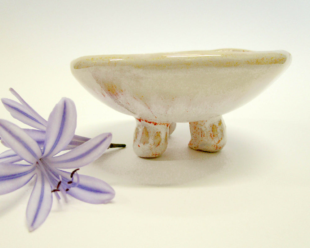 small white ceramic ring dish - Julie Ann Smith Art - australia