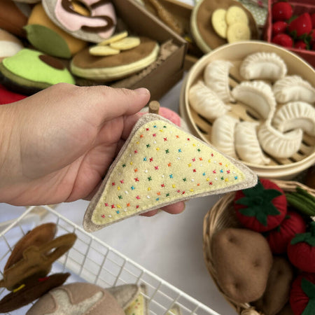Set of 2, Fairy bread, play food, felt food